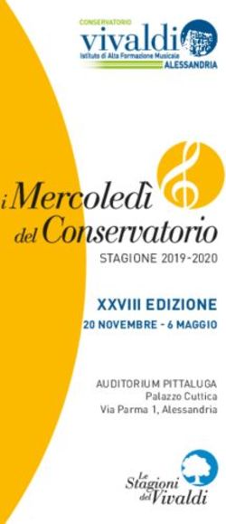 XXVIII EDIZIONE 20 NOVEMBRE - 6 MAGGIO - STAGIONE 2019-2020 - Conservatorio A. Vivaldi