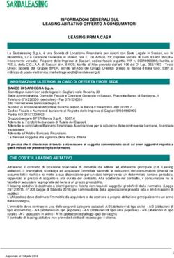INFORMAZIONI GENERALI SUL LEASING ABITATIVO OFFERTO A CONSUMATORI LEASING PRIMA CASA - Banco di Sardegna