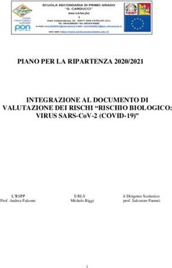 PIANO PER LA RIPARTENZA 2020/2021 INTEGRAZIONE AL DOCUMENTO DI VALUTAZIONE DEI RISCHI "RISCHIO BIOLOGICO: VIRUS SARS-COV-2 (COVID-19)"