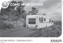 COME IN UN SOGNO - LISTINO PREZZI - CARAVAN 2019-1 - Knaus