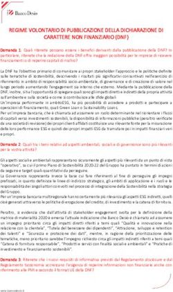 REGIME VOLONTARIO DI PUBBLICAZIONE DELLA DICHIARAZIONE DI CARATTERE NON FINANZIARIO (DNF)