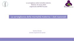 La sorveglianza della mortalit&agrave; materna: i dati nazionali - La sorveglianza della mortalit&agrave; materna Webinar 25 marzo 2022 organizzato dall'ARS Toscana