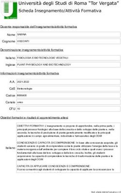 Universit&agrave; degli Studi di Roma "Tor Vergata" Scheda Insegnamento/Attivit&agrave; Formativa