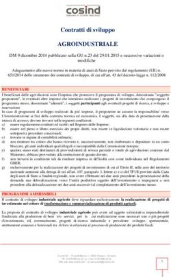 AGROINDUSTRIALE Contratti di sviluppo - COSIND SA