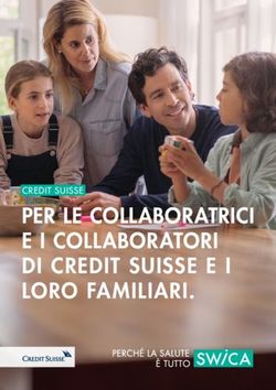 PER LE COLLABORATRICI E I COLLABORATORI DI CREDIT SUISSE E I LORO FAMILIARI - CREDIT SUISSE - SWICA