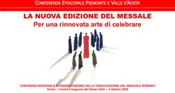 Per una rinnovata arte di celebrare - LA NUOVA EDIZIONE DEL MESSALE CONFERENZA EPISCOPALE PIEMONTE E VALLE D' AOSTA - Diocesi di Torino