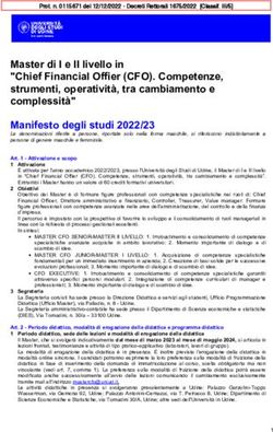 Master di I e II livello in "Chief Financial Offier (CFO). Competenze, strumenti, operativit&agrave;, tra cambiamento e complessit&agrave;" Manifesto degli ...