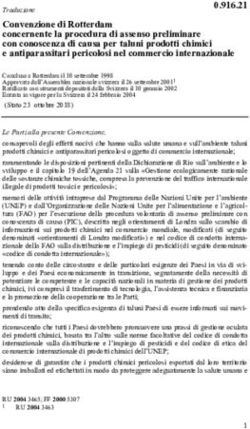 Convenzione di Rotterdam concernente la procedura di assenso preliminare con conoscenza di causa per taluni prodotti chimici e antiparassitari ...