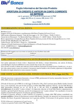 APERTURA DI CREDITO E ANTICIPI IN CONTO CORRENTE AD IMPRESE