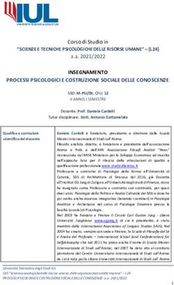 INSEGNAMENTO PROCESSI PSICOLOGICI E COSTRUZIONE SOCIALE DELLE CONOSCENZE - IUL