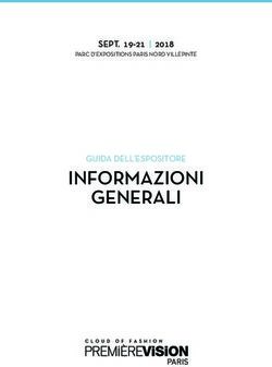 INFORMAZIONI GENERALI - SEPT. 19-21 | 2018 GUIDA DELL'ESPOSITORE
