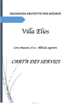 Villa Elios CARTA DEI SERVIZI - RESIDENZA PROTETTA PER ANZIANI - Corso Mazzini, n 111 - Albisola superiore
