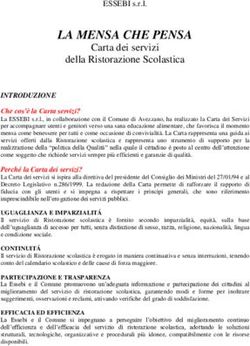 LA MENSA CHE PENSA Carta dei servizi della Ristorazione Scolastica