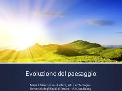 Evoluzione del paesaggio - Maria Chiara Turrini - Lettere, arti e archeologia - Università degli Studi di Ferrara - A.A. 2018/2019 - Unife