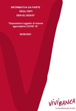 INFORMATIVA DA PARTE DEGLI ENTI EBA/GL/2020/07 - "Esposizioni oggetto di misure agevolative COVID 19" 30/06/2021