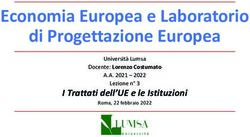 Economia Europea e Laboratorio di Progettazione Europea - I Trattati dell'UE e le Istituzioni - LUMSA