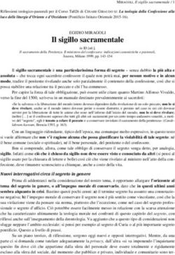 Il sigillo sacramentale - Prex Eucharistica