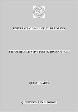 UNIVERSITA' DEGLI STUDI DI TORINO - QUESTIONARIO N. 0000001 - SCIENZE RIABILITATIVE PROFESSIONI SANITARIE QUESTIONARIO