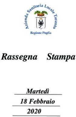 Rassegna Stampa Marted&igrave; 18 Febbraio 2020 - Sanit&agrave; Puglia