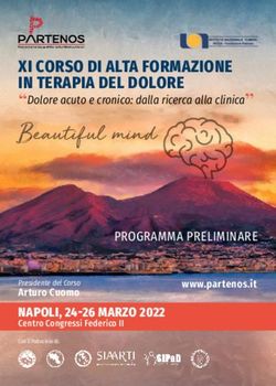 XI CORSO DI ALTA FORMAZIONE IN TERAPIA DEL DOLORE - Partenos