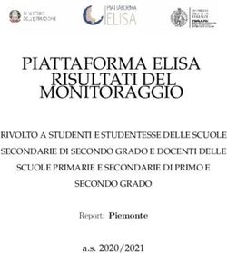PIATTAFORMA ELISA RISULTATI DEL MONITORAGGIO - Report: Piemonte a.s. 2020/2021