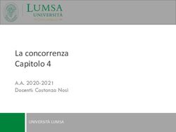 La concorrenza A.A. 2020-2021 - Docenti: Costanza Nosi UNIVERSIT&Agrave; LUMSA