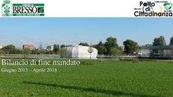 Bilancio di fine mandato - Giugno 2013 - Aprile 2018 - Comune di Bresso