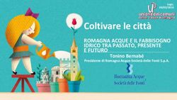 Coltivare le citt&agrave; ROMAGNA ACQUE E IL FABBISOGNO IDRICO TRA PASSATO, PRESENTE E FUTURO - Unione dei Comuni della Bassa Romagna