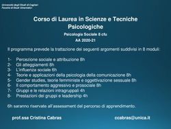 Corso di Laurea in Scienze e Tecniche Psicologiche - Universit&agrave; di Cagliari