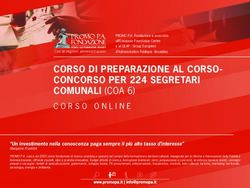 CORSO DI PREPARAZIONE AL CORSO-CONCORSO PER 224 SEGRETARI COMUNALI (COA 6) - Promo P.A.