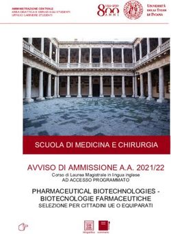 AVVISO DI AMMISSIONE A.A. 2021/22 - SCUOLA DI MEDICINA E CHIRURGIA - Unipd