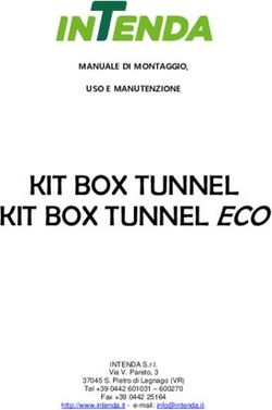 KIT BOX TUNNEL KIT BOX TUNNEL ECO - MANUALE DI MONTAGGIO, USO E MANUTENZIONE - INTENDA S.r.l. Via V. Pareto, 3