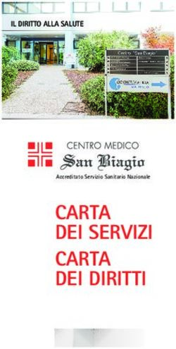 CARTA DEI SERVIZI CARTA DEI DIRITTI - IL DIRITTO ALLA SALUTE - Centro Medico San Biagio