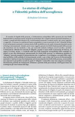 Lo status di rifugiato e l'identità politica dell'accoglienza