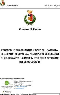 PROTOCOLLO PER GARANTIRE L'AVVIO DELLE ATTIVITA' NELLE PALESTRE COMUNALI NEL RISPETTO DELLE REGOLE DI SICUREZZA PER IL CONTENIMENTO DELLA ...
