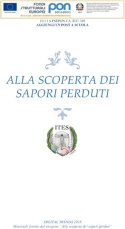 ALLA SCOPERTA DEI SAPORI PERDUTI