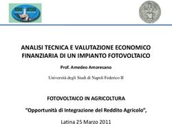 ANALISI TECNICA E VALUTAZIONE ECONOMICO FINANZIARIA DI UN IMPIANTO FOTOVOLTAICO - FOTOVOLTAICO IN AGRICOLTURA "Opportunità di Integrazione del ...