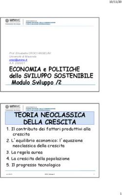 TEORIA NEOCLASSICA DELLA CRESCITA - ECONOMIA e POLITICHE - Universit&agrave; di Macerata