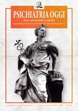 Fatti e opinioni dalla Lombardia - Organo della Sezione Regionale Lombarda della Societ&agrave; Italiana di Psichiatria (SIP-Lo) - Psichiatria Oggi