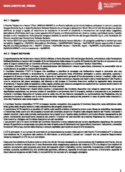 REGOLAMENTO DEL PREMIO - ART. 1 - OGGETTO - MYLLENNIUM AWARD