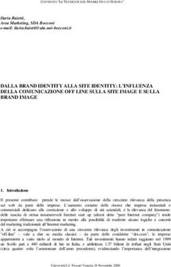 DALLA BRAND IDENTITY ALLA SITE IDENTITY: L'INFLUENZA DELLA COMUNICAZIONE OFF LINE SULLA SITE IMAGE E SULLA BRAND IMAGE