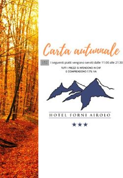 I seguenti piatti vengono serviti dalle 11:00 alle 21:30 - Hotel Forni Airolo