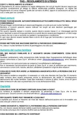 FAQ - REGOLAMENTO DI UTENZA