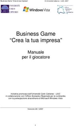 Business Game "Crea la tua impresa" - Manuale per il giocatore