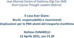 Il caso Ever Given: Rischi, responsabilit&agrave; e risarcimenti Implicazioni per le PMI utenti del trasporto marittimo Stefano ZUNARELLI 12 Aprile 2021 ...