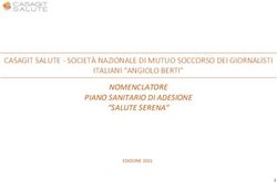 NOMENCLATORE PIANO SANITARIO DI ADESIONE "SALUTE SERENA"