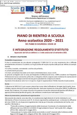 PIANO DI RIENTRO A SCUOLA - Anno scolastico 2020 2021