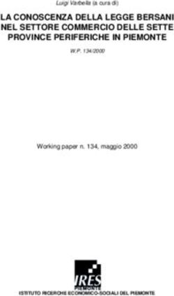 LA CONOSCENZA DELLA LEGGE BERSANI NEL SETTORE COMMERCIO DELLE SETTE PROVINCE PERIFERICHE IN PIEMONTE - Working paper n. 134, maggio 2000