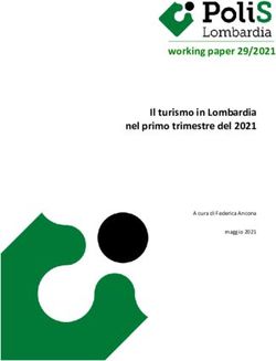 Working paper 29/2021 Il turismo in Lombardia nel primo trimestre del 2021 - A cura di Federica Ancona maggio 2021