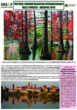 FESTIVAL CINEMATOGRAFICO INTERNAZIONALE DELLE FORESTE - EDIZIONE 2018